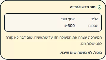 תמונת מסך: כרטיס שבוטל
