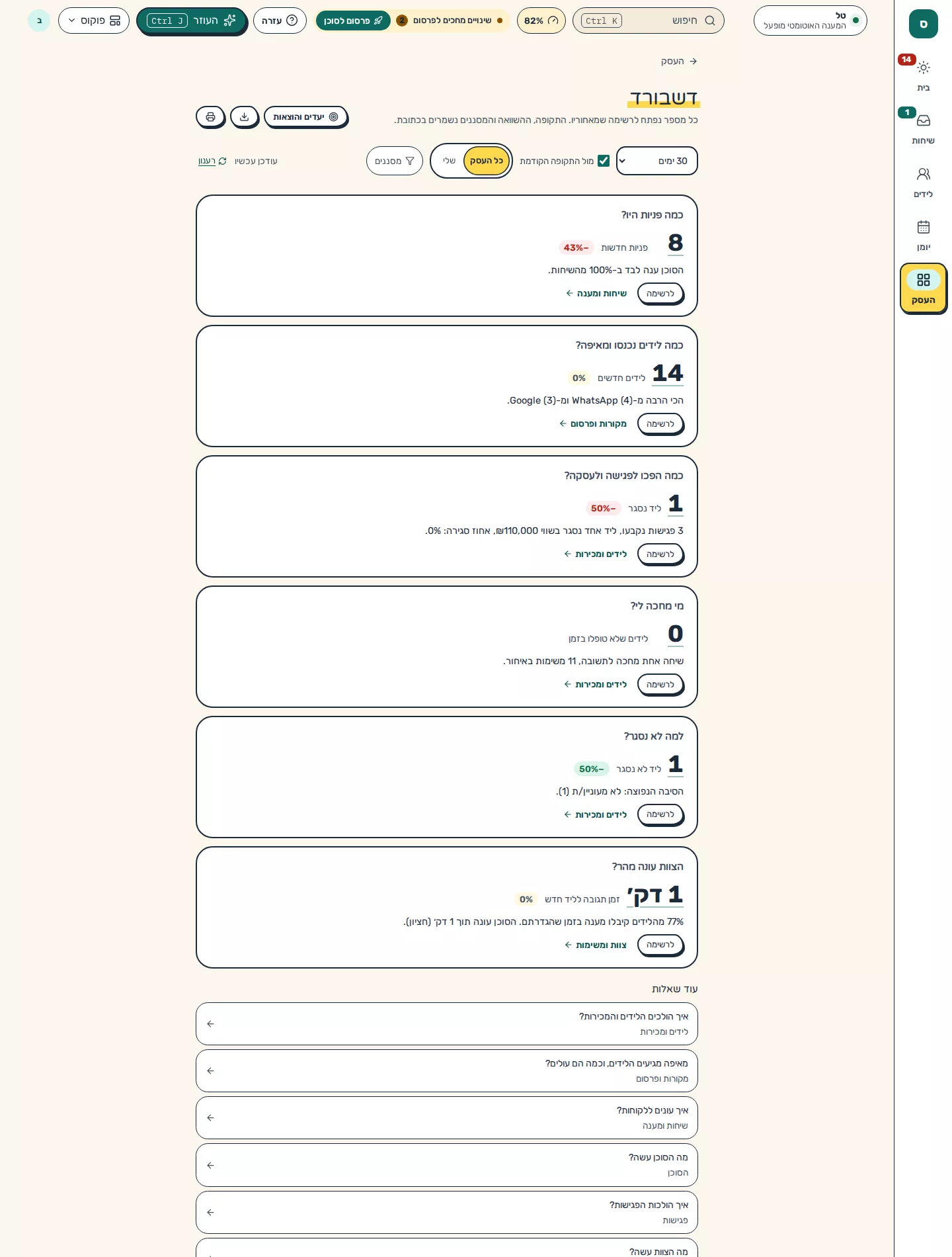 תמונת מסך: סקירה בתצוגת פוקוס